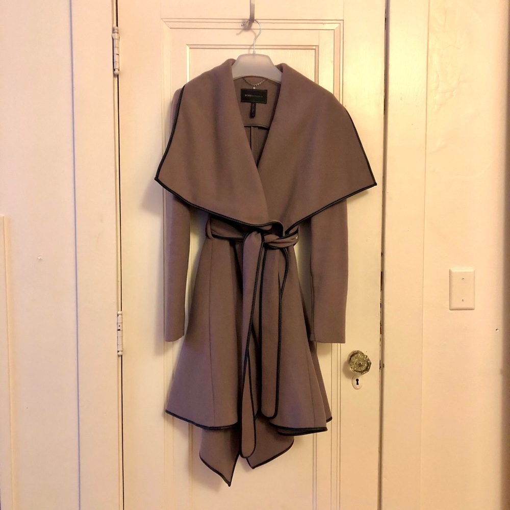 BCBG Maxazria Asymmetrical Wrap Coat [Medium]